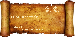 Hust Kristóf névjegykártya